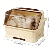 1 caja de almacenamiento de cocina de gran capacidad con tapa - A prueba de polvo, ideal para cubiertos, palillos, cuchillos, tenedores y especias - Organizador de plástico blanco para armarios y encimeras, solución de almacenamiento de cocina | Organiza