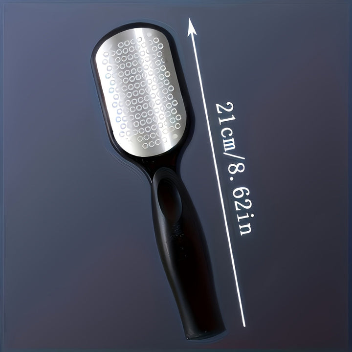 Exfoliante y eliminador de luz muerta beige, diseño a prueba de salpicaduras, mango negro ergonómico, lima de uñas profesional de acero inoxidable - Esencial para la rápida eliminación de heridas antiguas, spa en casa y cuidado de uñas.