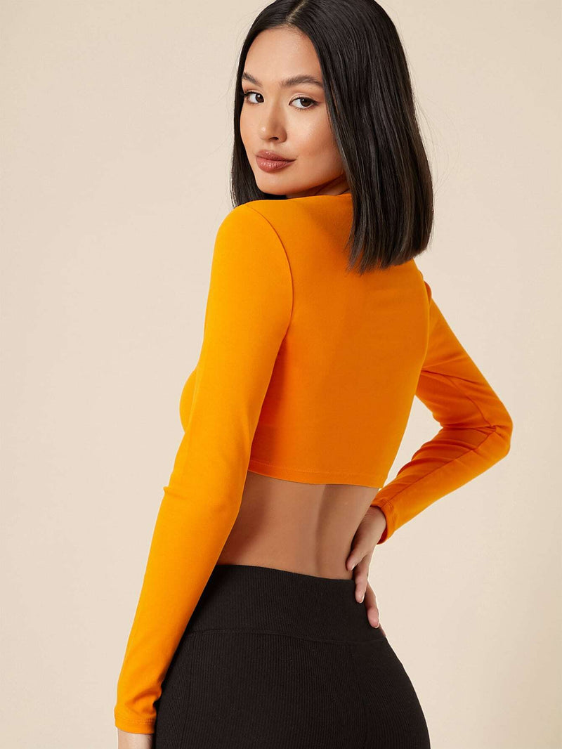 Top crop algodon neon naranja