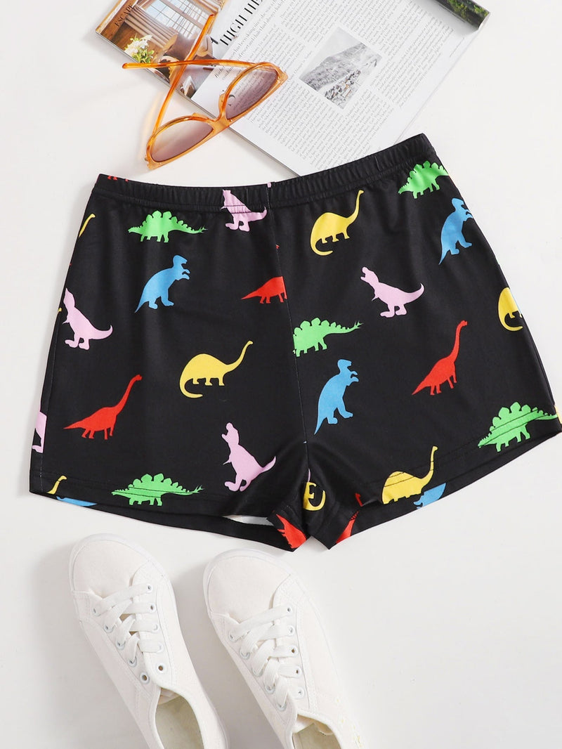 EZwear Shorts con estampado de dinosaurio