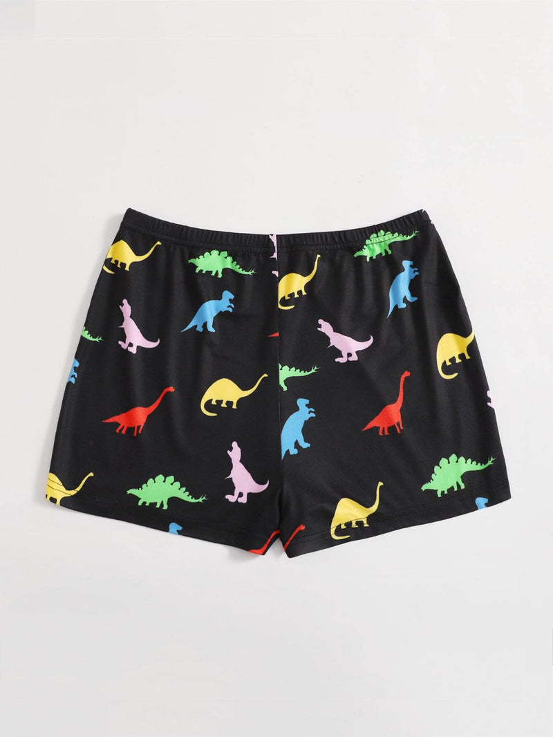 EZwear Shorts con estampado de dinosaurio