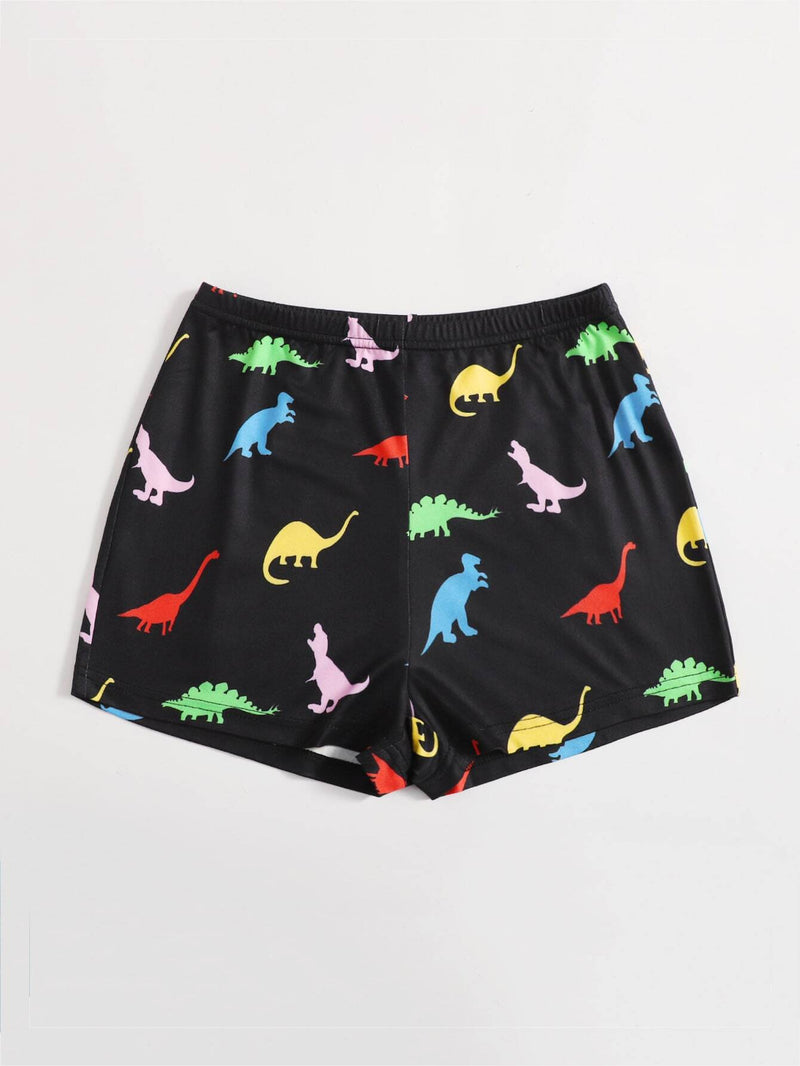 EZwear Shorts con estampado de dinosaurio