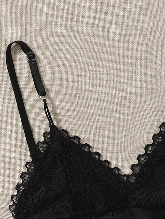 Conjunto De Sosten De Encaje Festoneado De 2 Piezas