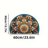 Alfombra de Entrada Estilo Boho con Diseño Mandala, Súper Suave y Lavable, Ideal para Sala, Cocina, Baño, Dormitorio y Exteriores