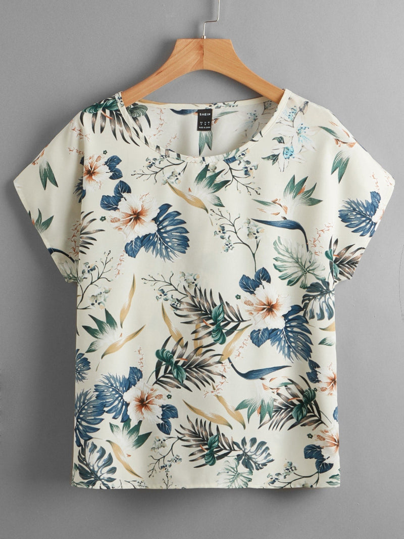 LUNE Blusas Tropical Casual