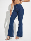 Jeans de pierna amplia de talle alto