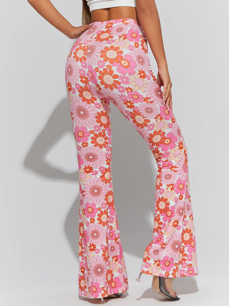 PETITE Pantalones acampanados con estampado floral de talle alto