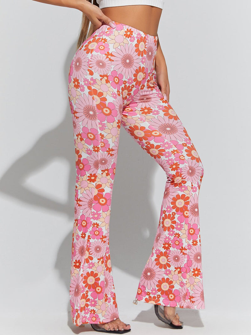 PETITE Pantalones acampanados con estampado floral de talle alto