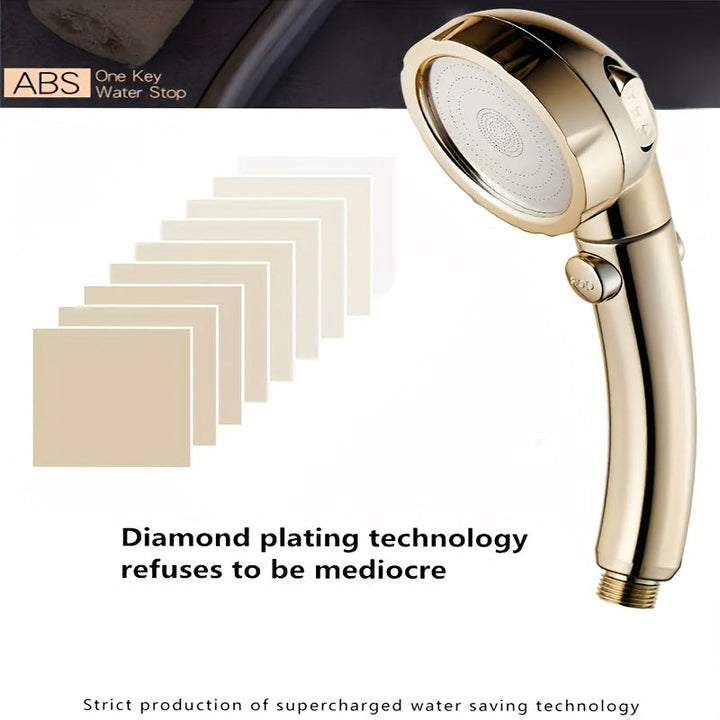Rociador Dorado TATUKIKO de 3 Modos - Sistema de Ducha de Alta Presión con Cartucho ABS, Accesorio de Baño de Lujo Fácil Instalación para una Experiencia Relajante como en un Spa, Accesorios para Ducha