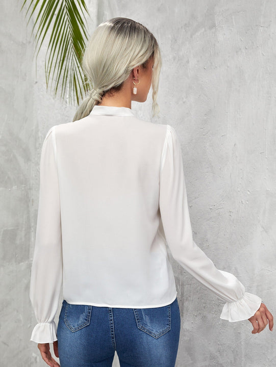 Clasi Blusa unicolor con cordon delantero