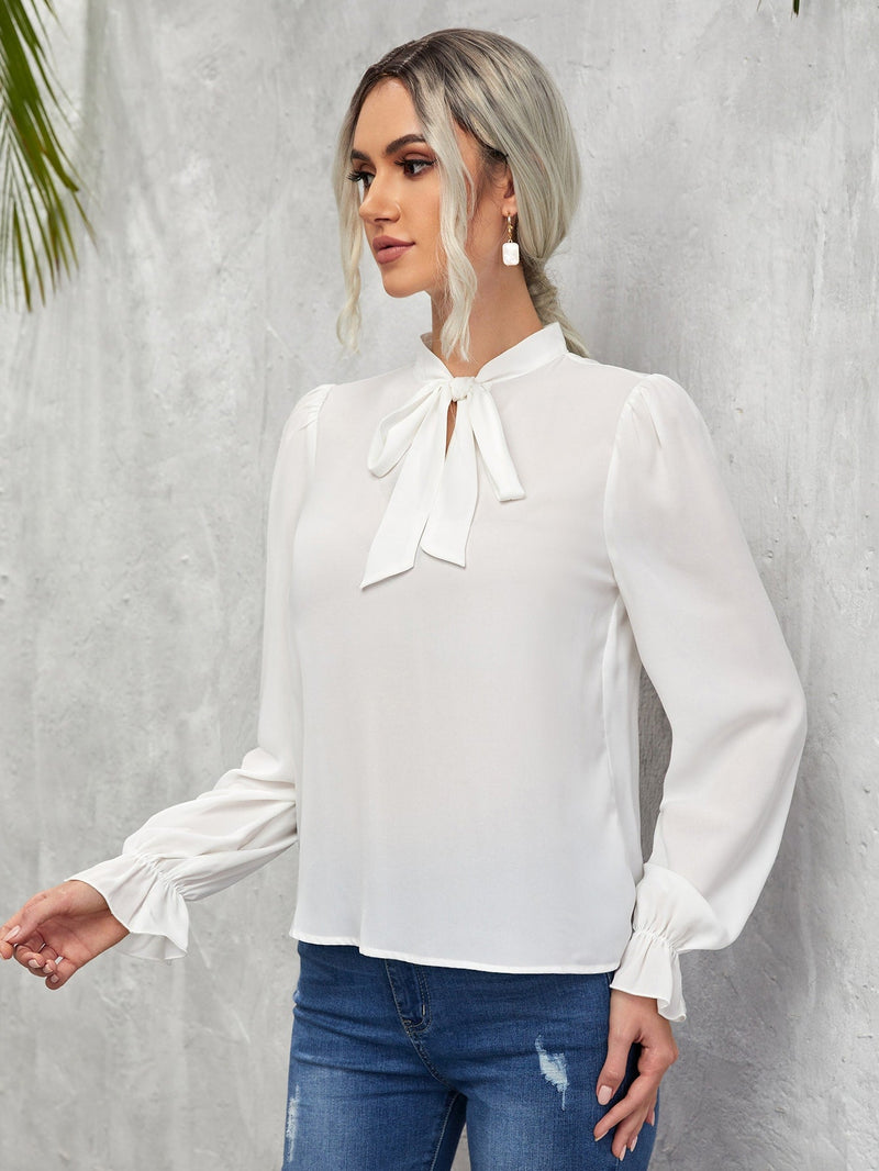 Clasi Blusa unicolor con cordon delantero