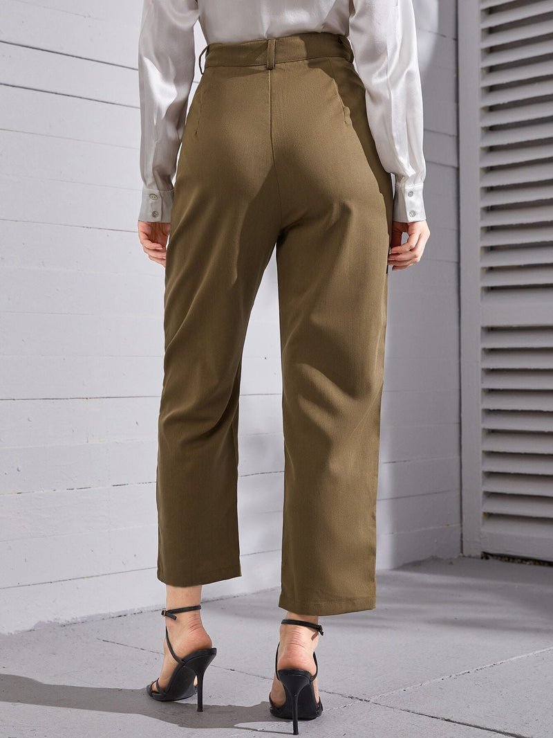 Modely Pantalones a medida de talle alto con diseno fruncido