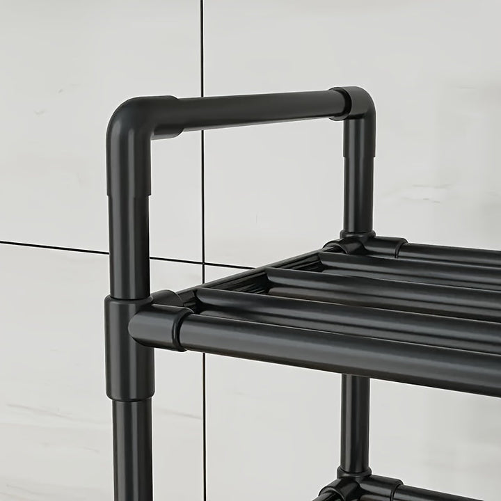 Carrito organizador rodante de 6 niveles con ruedas - Estructura metálica resistente, organizador multiusos sin madera para cocina, baño o sala, estante móvil que ahorra espacio, fácil de armar, versátil | Diseño de estante abierto | Construcción robusta