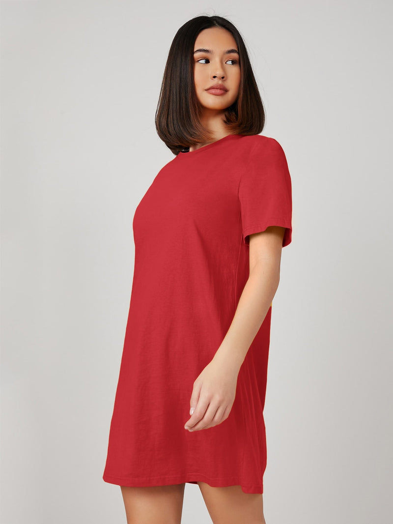 BASICS Vestido camiseta unicolor de 100% algodon