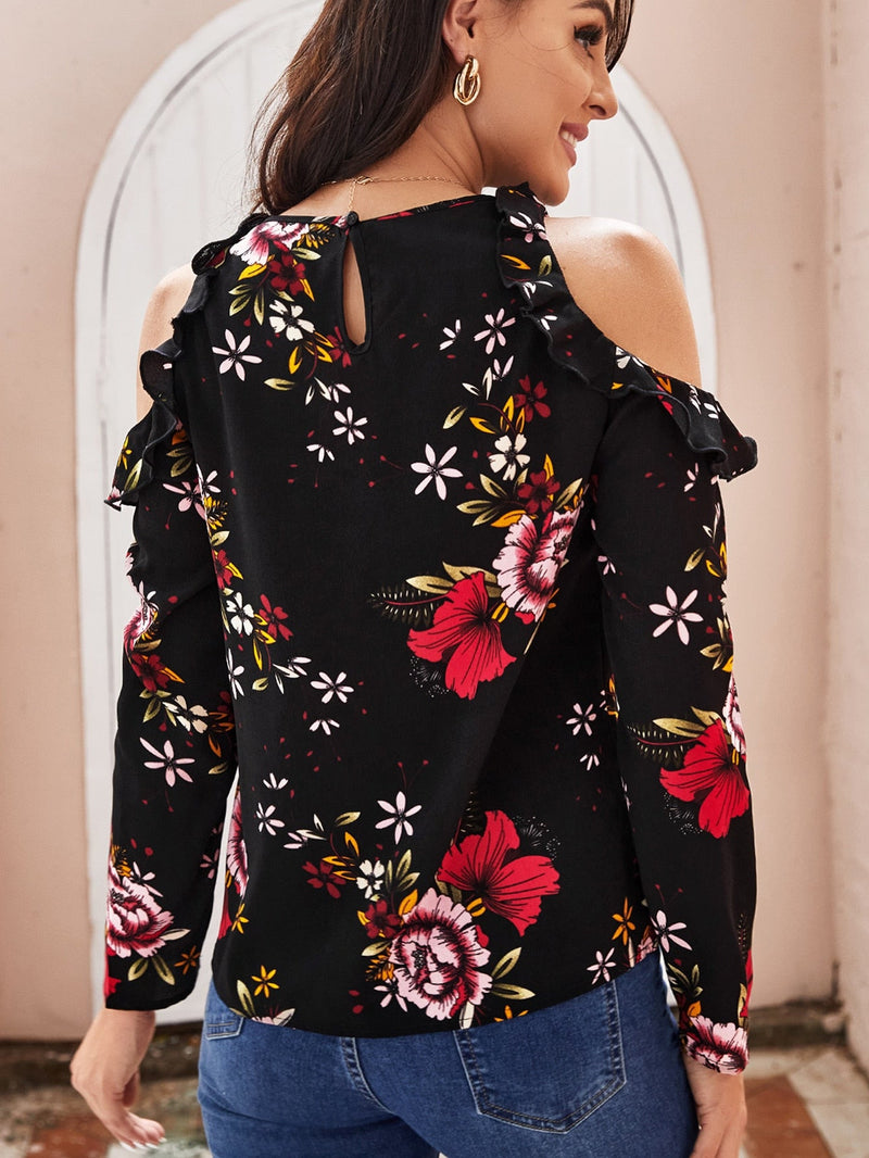 Clasi Top de hombros descubiertos con estampado floral