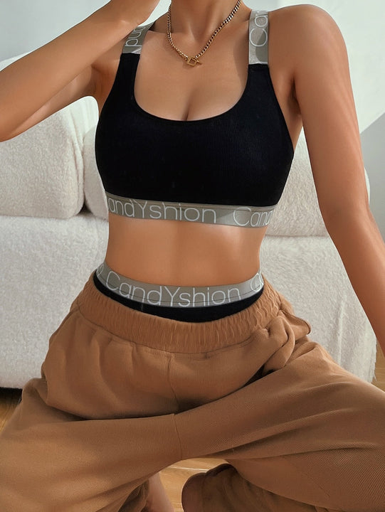 Set de lenceria inconsutil con cinta con letra