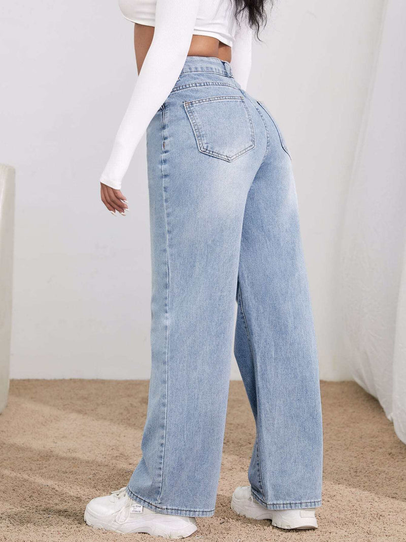 Essnce Jeans de talle alto de pierna ancha