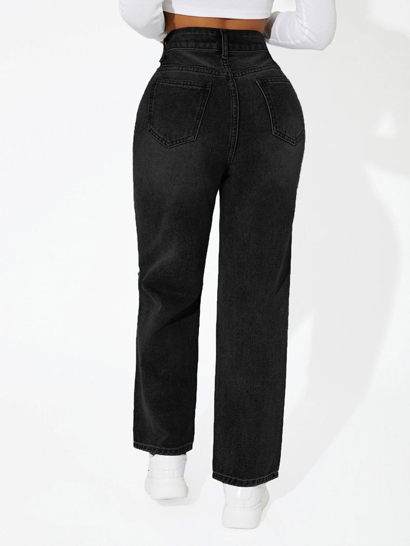 PETITE Jeans rotos de talle alto