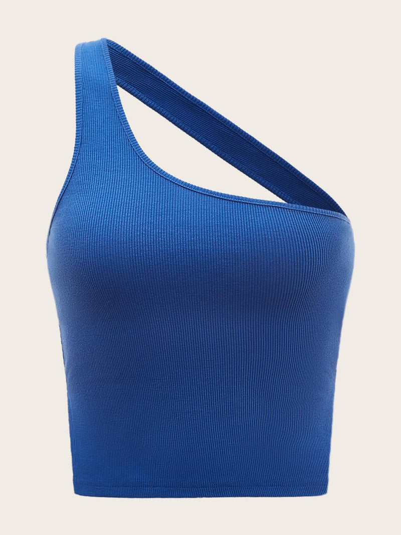 EZwear Top de un hombro unicolor