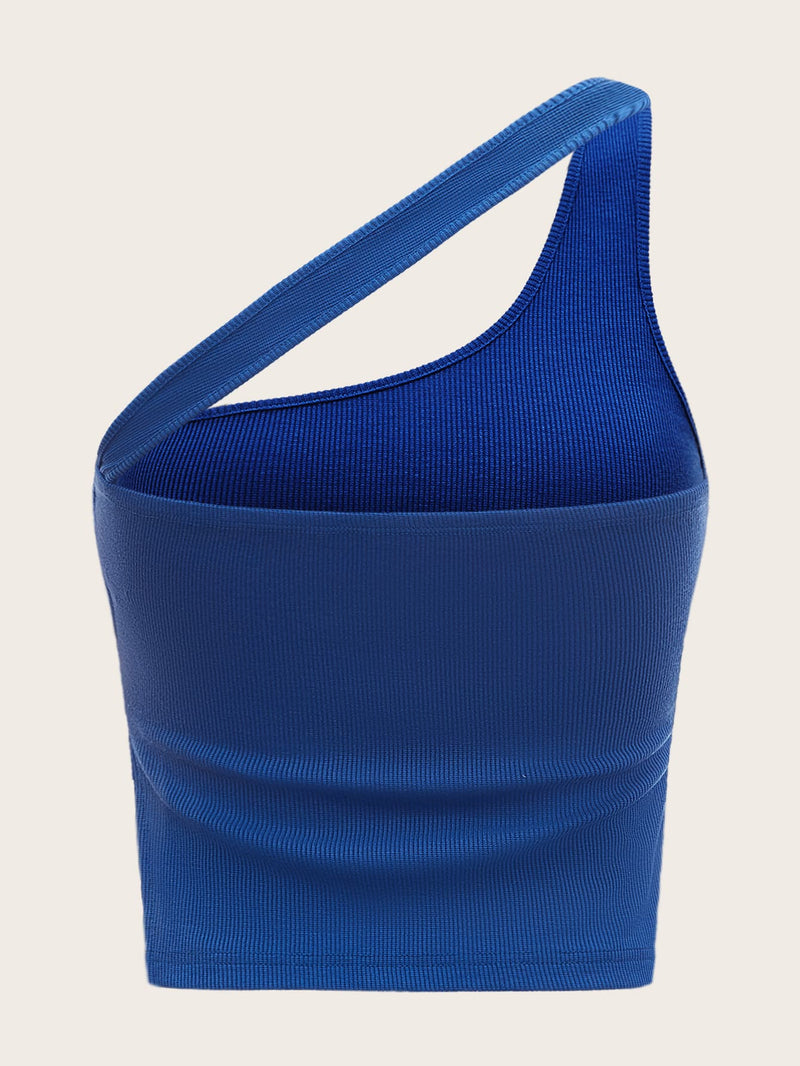 EZwear Top de un hombro unicolor