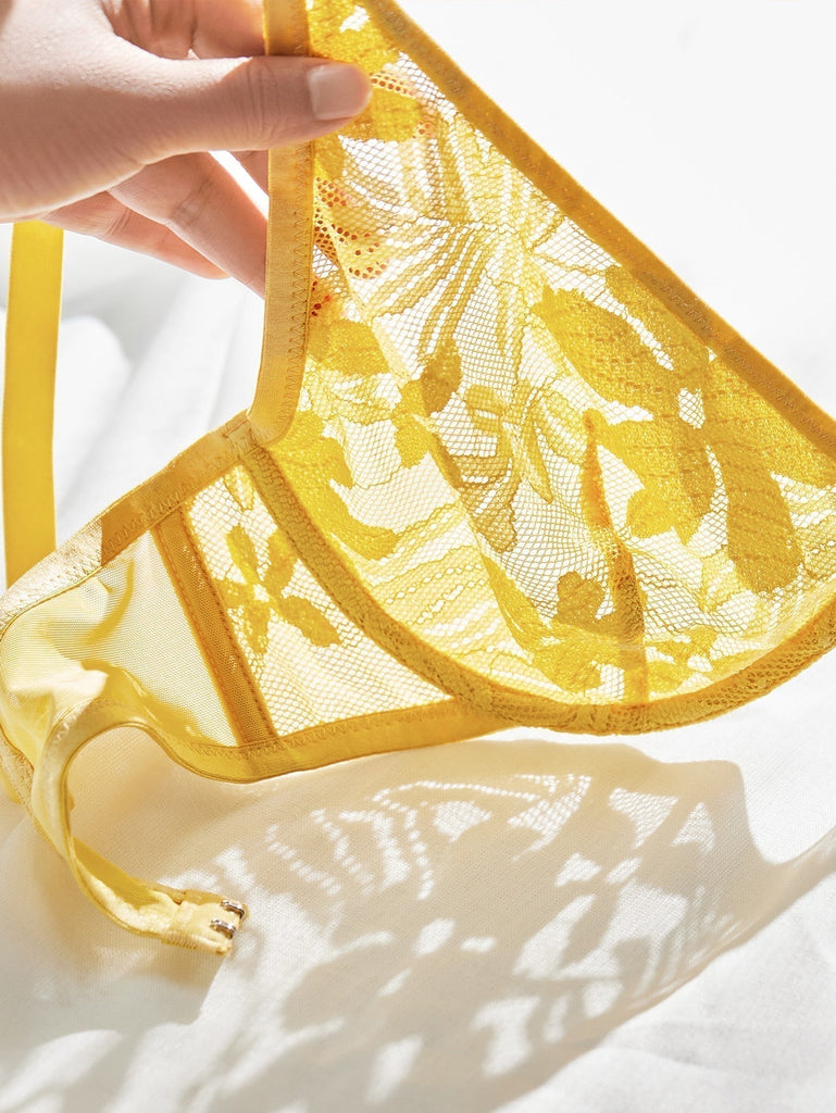 LUVLETTE Sujetador de cuello profundo con encaje