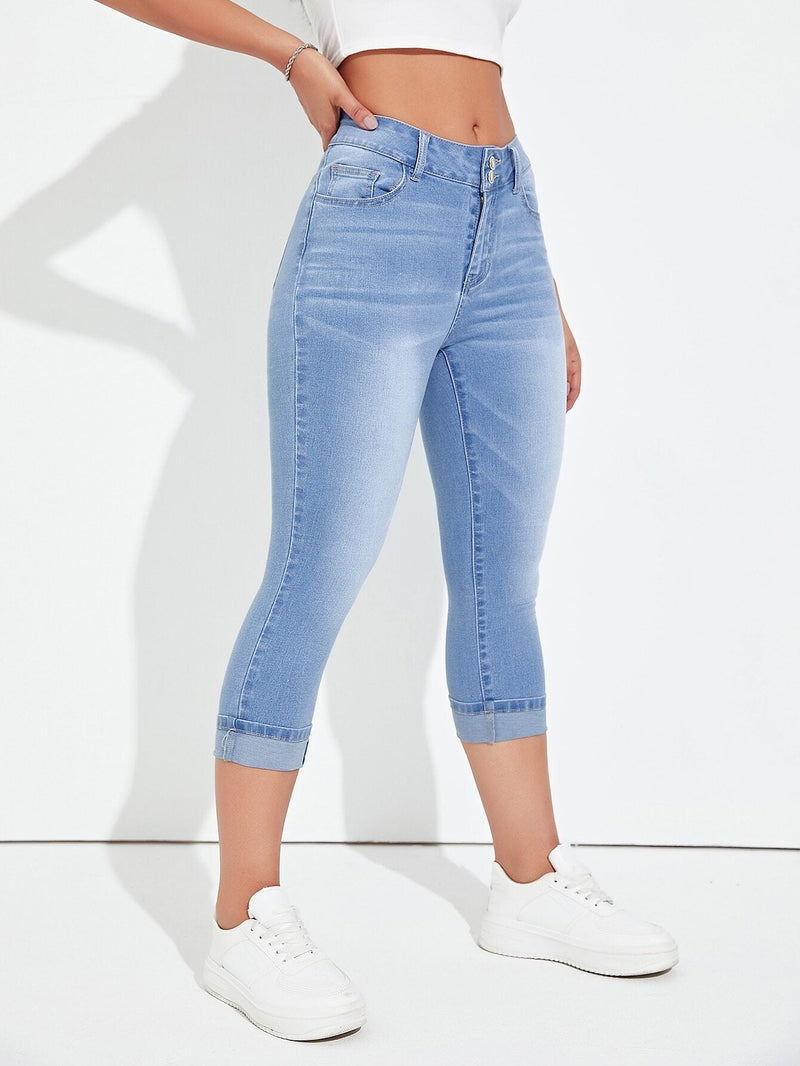 Essnce Jeans ajustados bajo de doblez