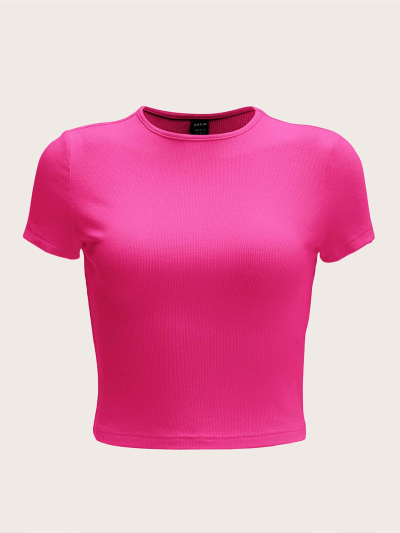 EZwear Camiseta unicolor tejido de canale