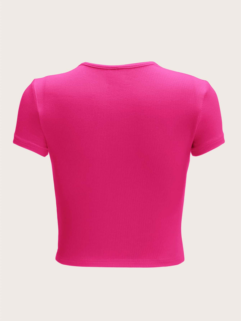 EZwear Camiseta unicolor tejido de canale