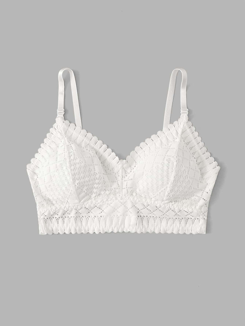 Bralette Triangular De Encaje, Lenceria