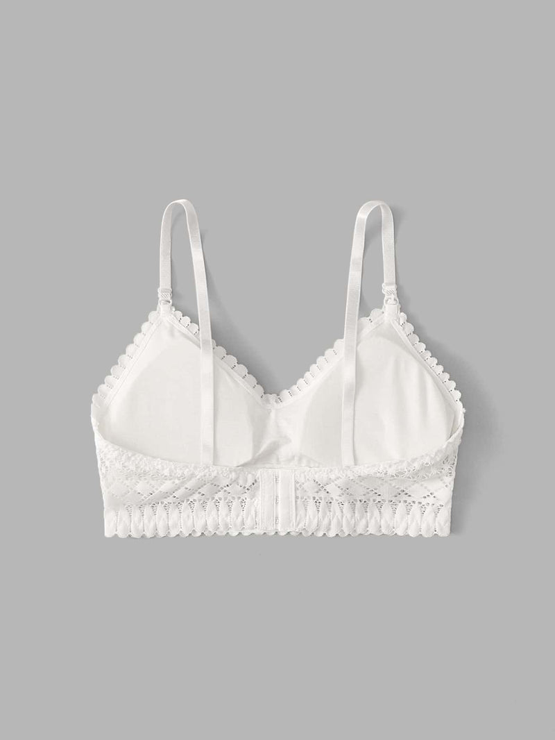 Bralette Triangular De Encaje, Lenceria