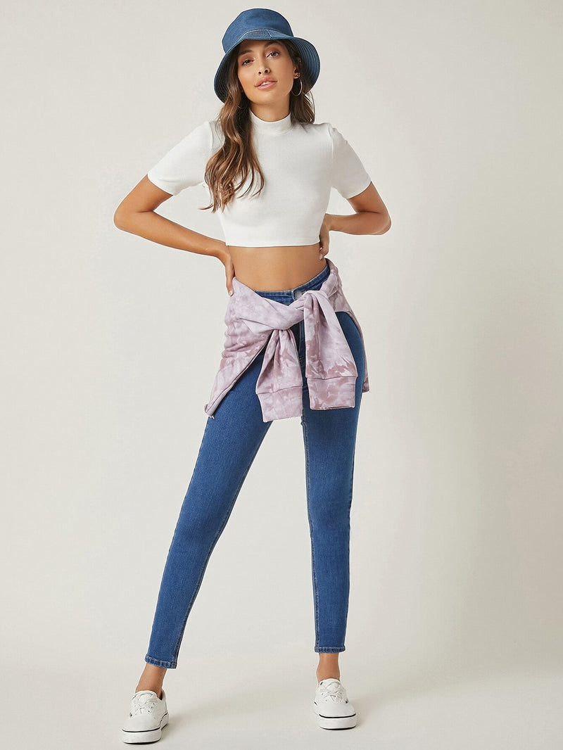 EZwear jeggings de cintura alta sin bolsillo