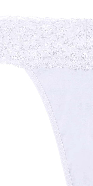 FINETOO Tanga con encaje en contraste