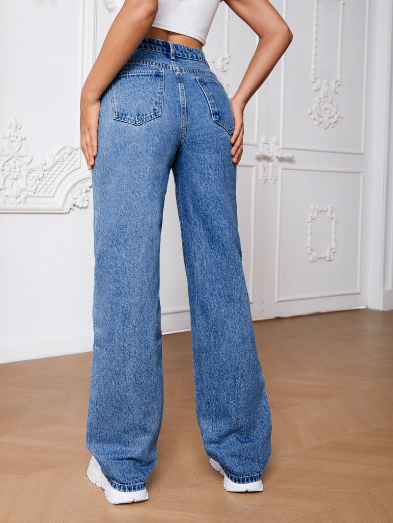 Tall Jeans de pierna recta con bolsillo oblicuo