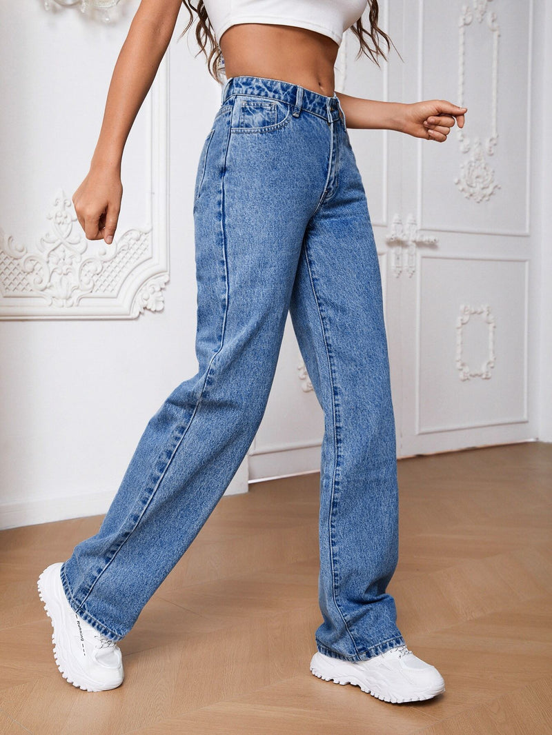 Tall Jeans de pierna recta con bolsillo oblicuo