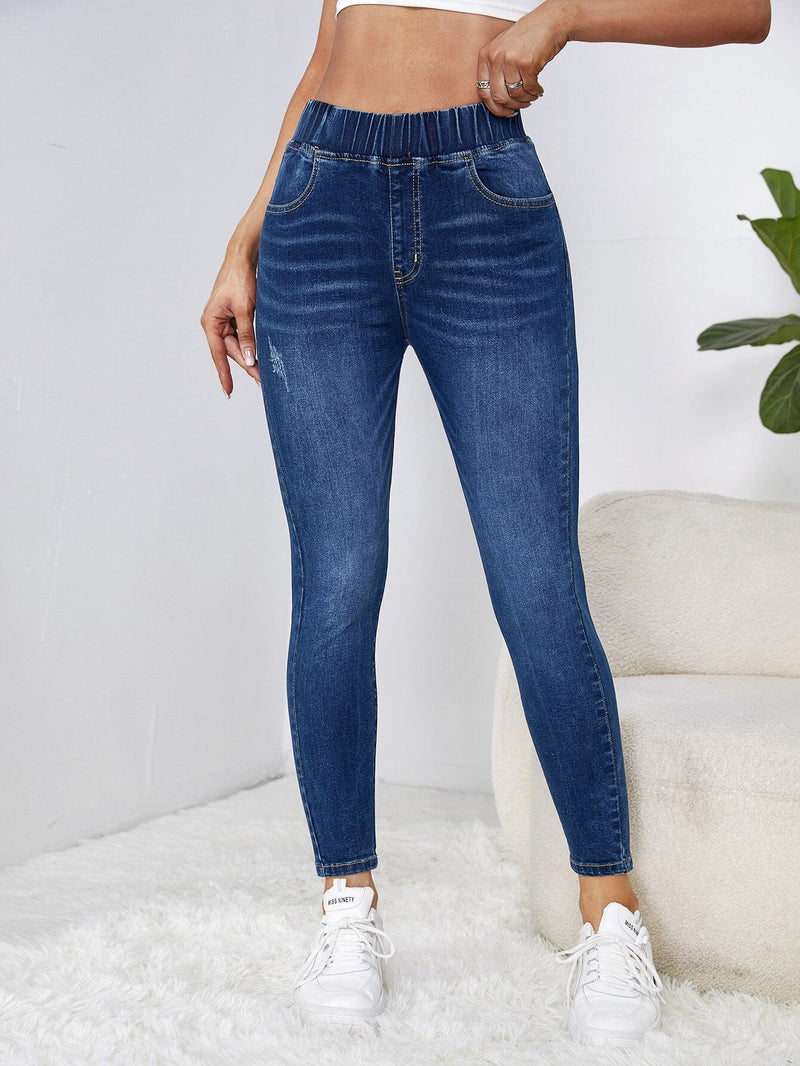 Essnce Jeans ajustados de cintura elastica