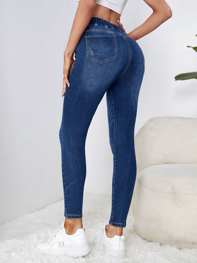 Essnce Jeans ajustados de cintura elastica