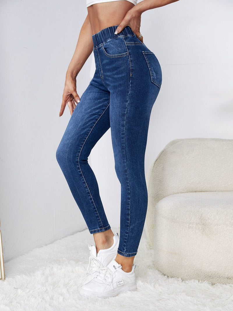 Essnce Jeans ajustados de cintura elastica