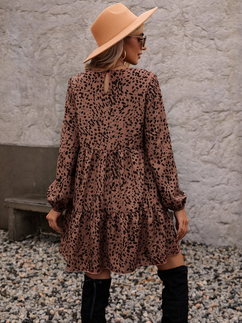 Vestido smock con estampado