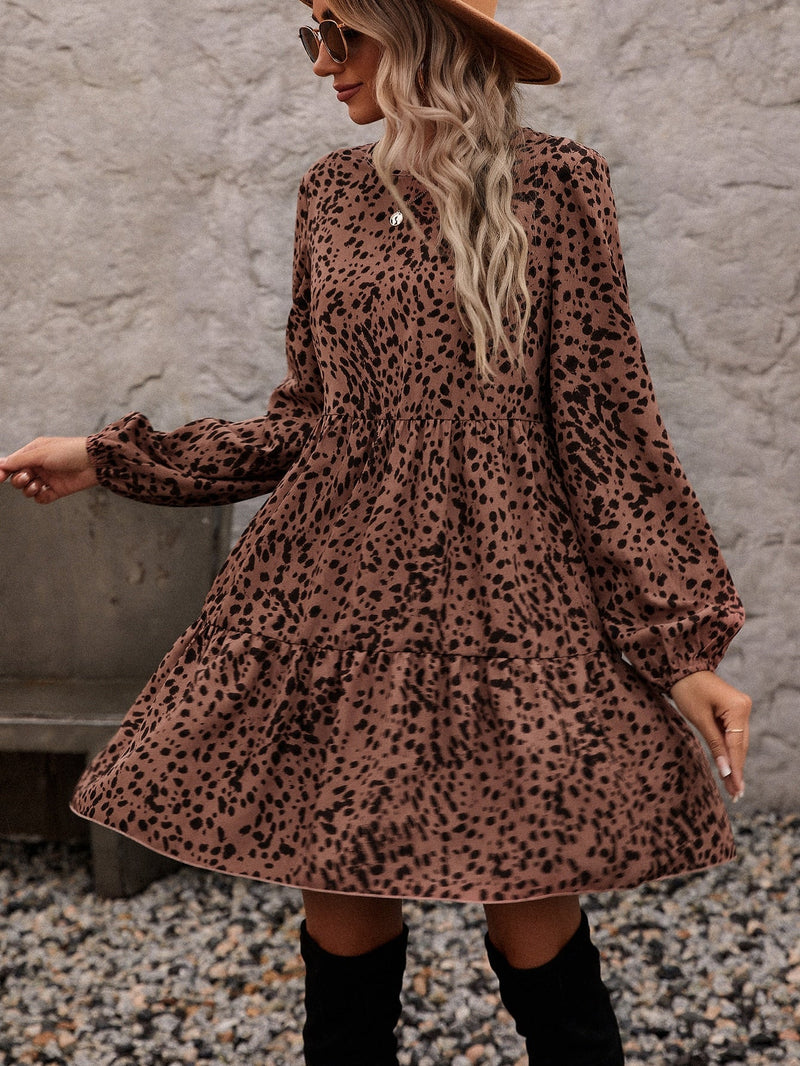 Vestido smock con estampado