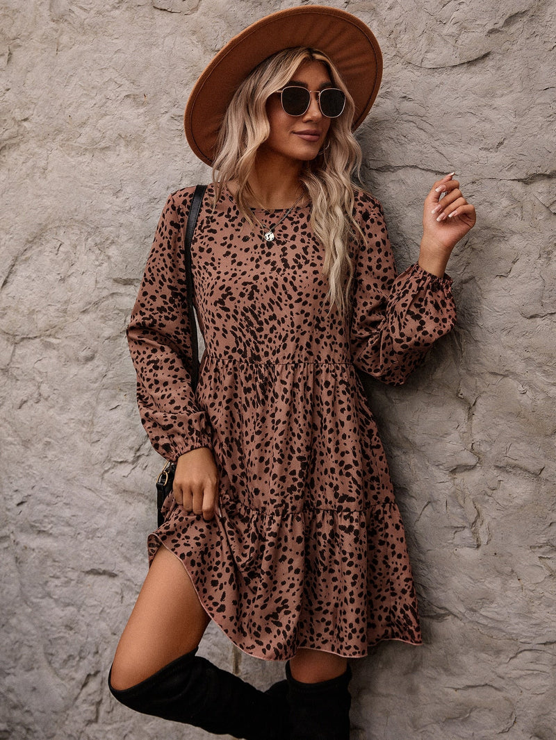 Vestido smock con estampado