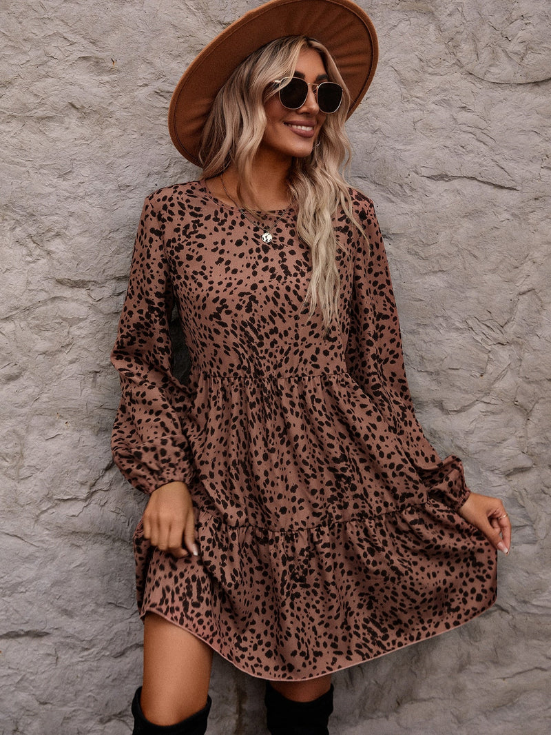 Vestido smock con estampado