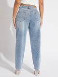 SXY Jeans de ajuste mom cintura escalonada