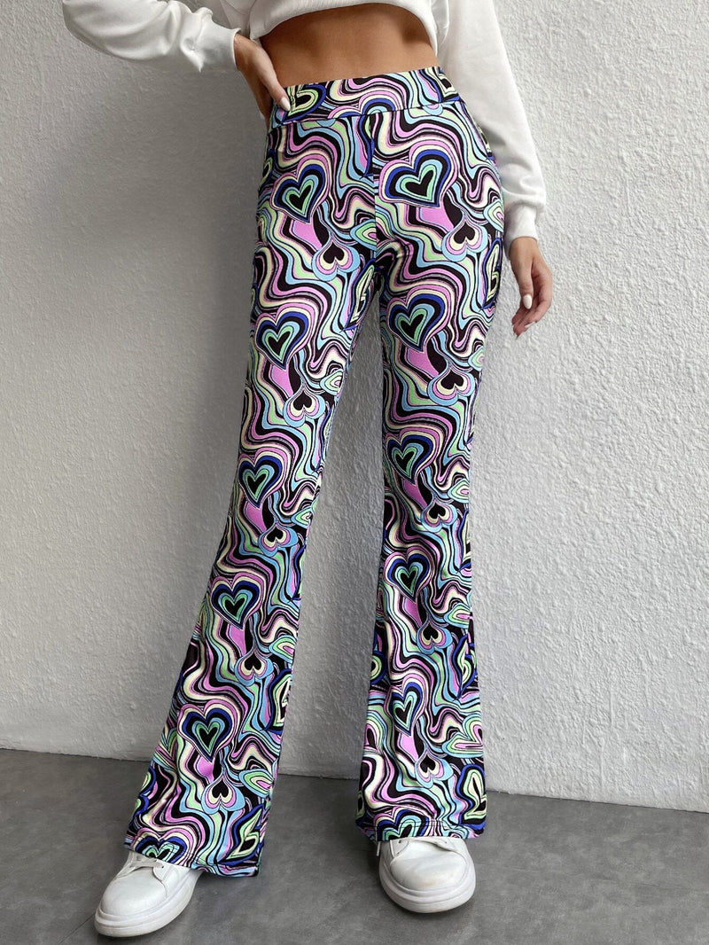 Tall Pantalones acampanados corazon & con estampado de marmol