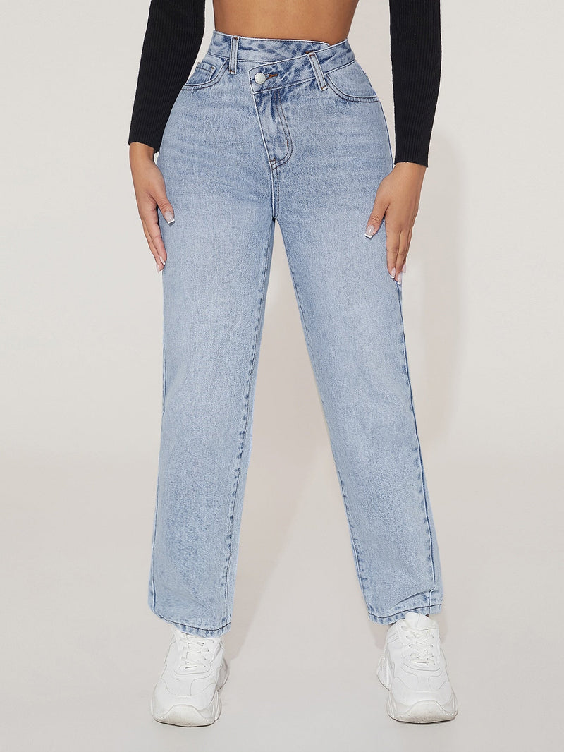 PETITE Jeans de pierna recta escalonado cintura