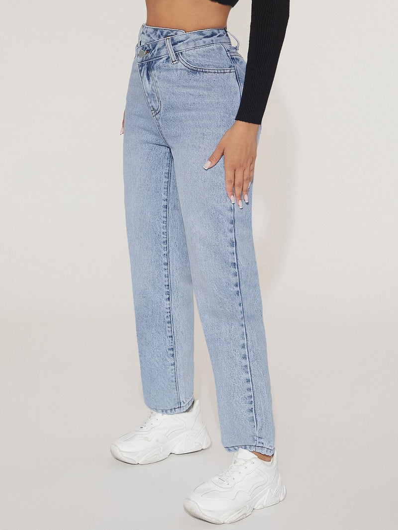 PETITE Jeans de pierna recta escalonado cintura