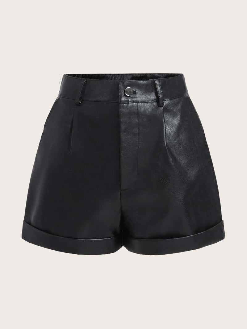 EZwear Verano Negro Y2k De Cintura Alta Roll Up Hem Shorts