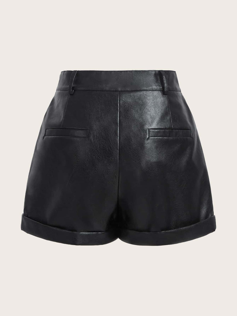 EZwear Verano Negro Y2k De Cintura Alta Roll Up Hem Shorts