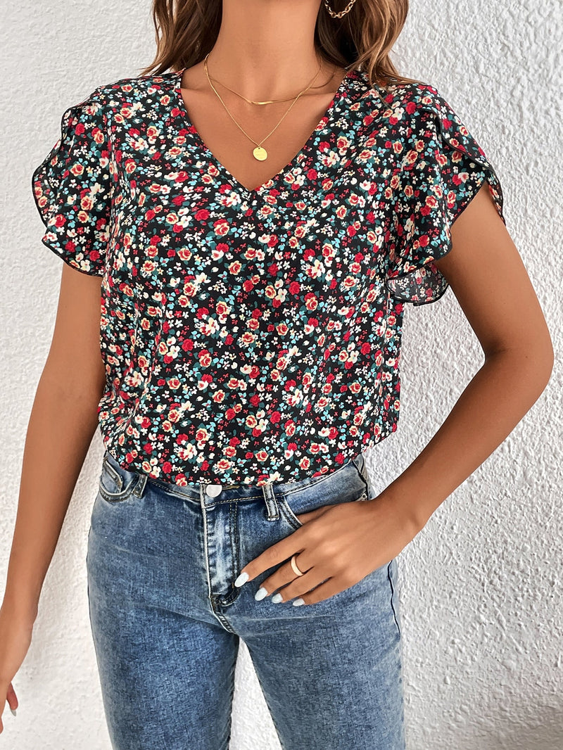 Frenchy Blusa con estampado floral manga tulipan