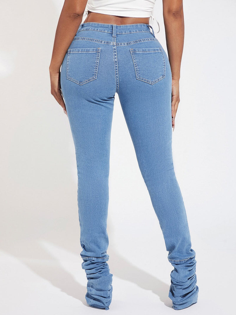 SXY Jeans ajustados fruncido