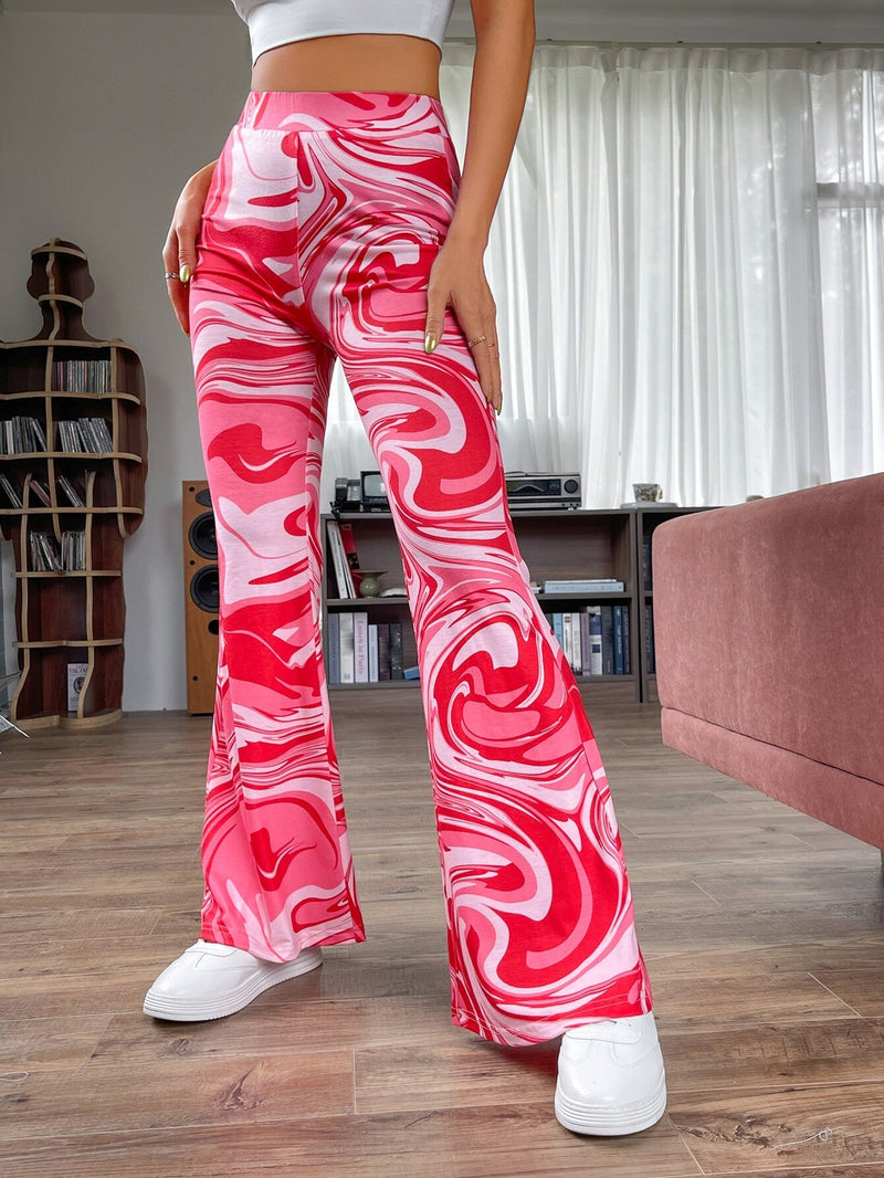 EZwear Pantalones acampanados con estampado